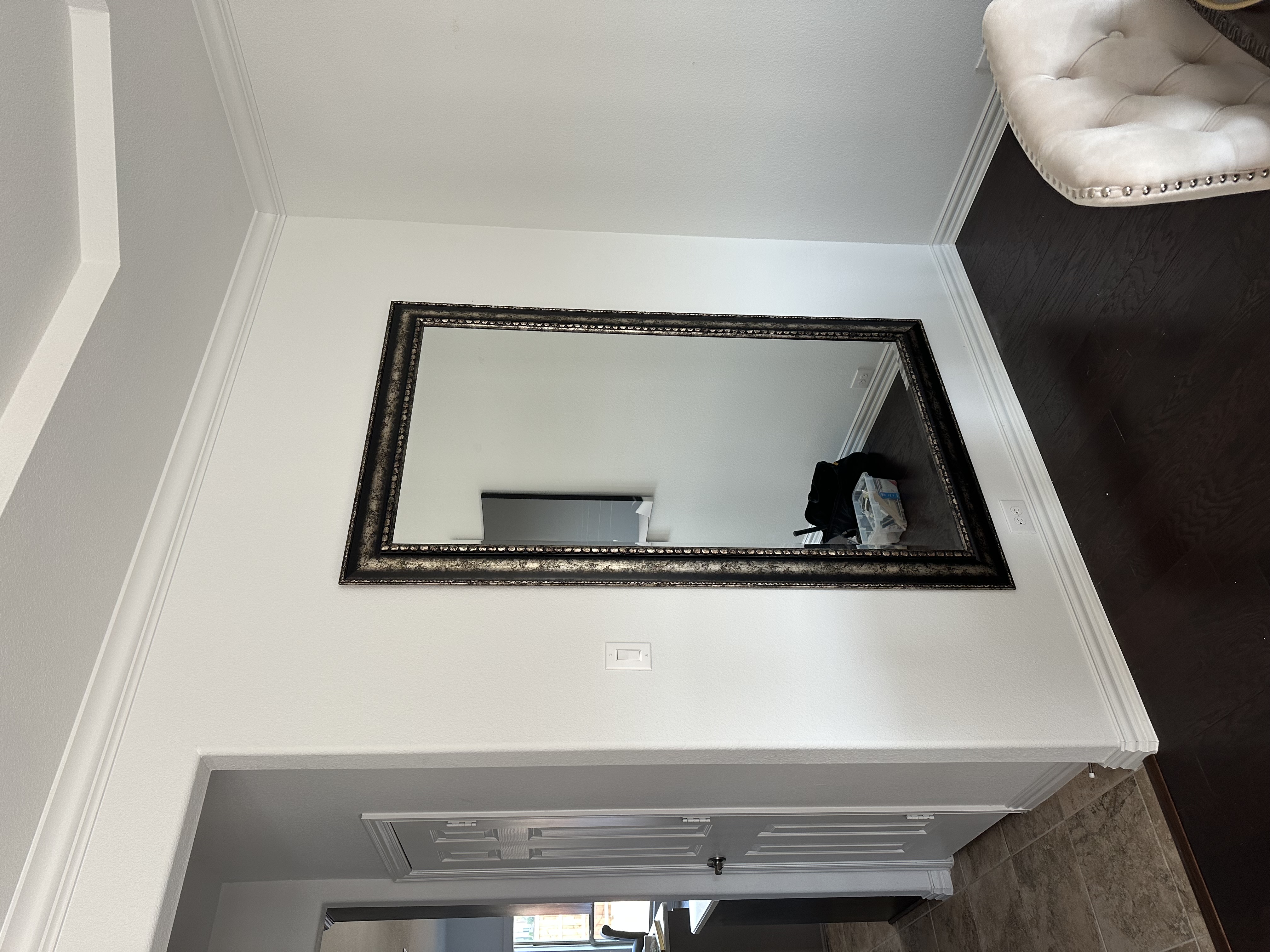 Large mirror professionally mounted