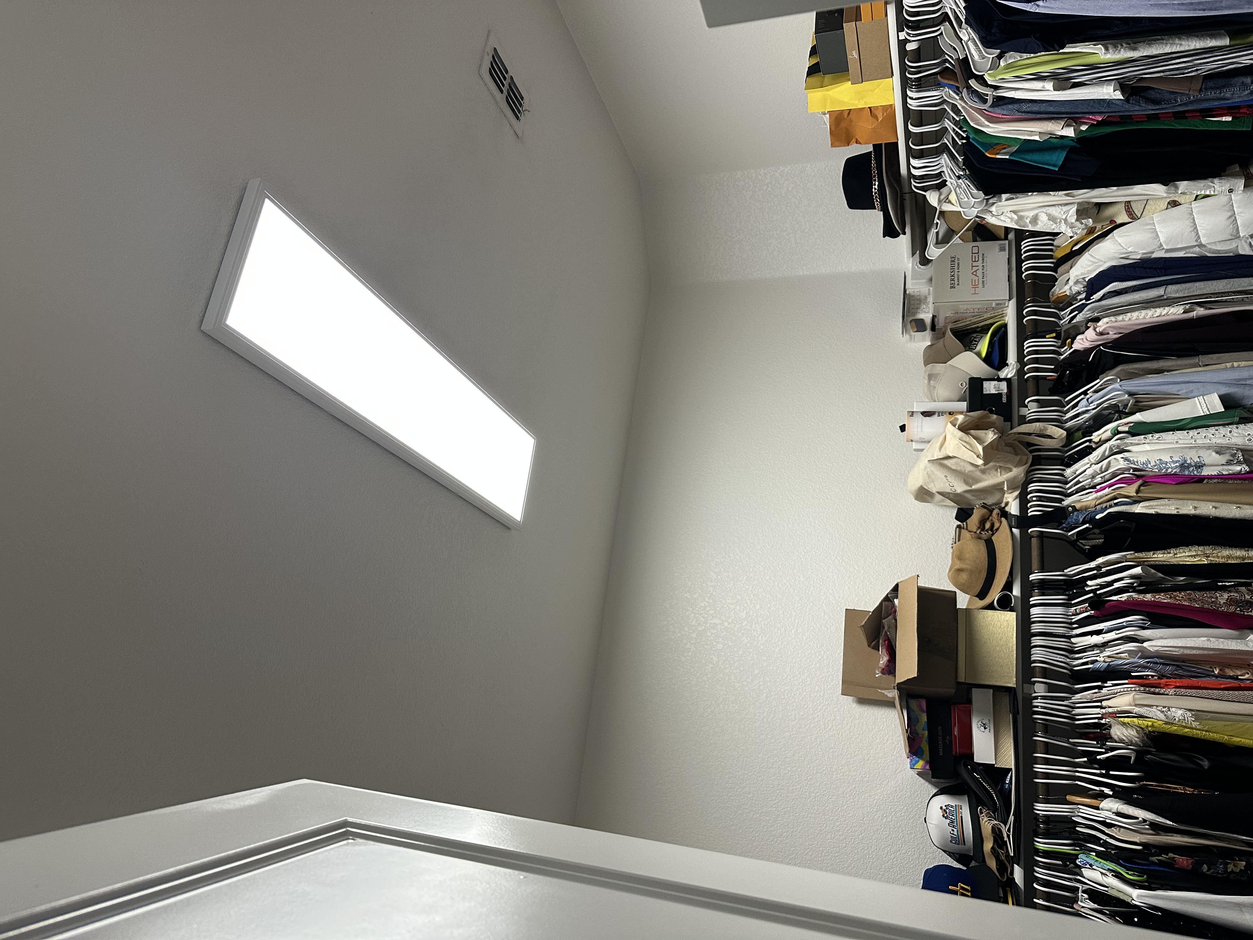 LED panel installed in closet