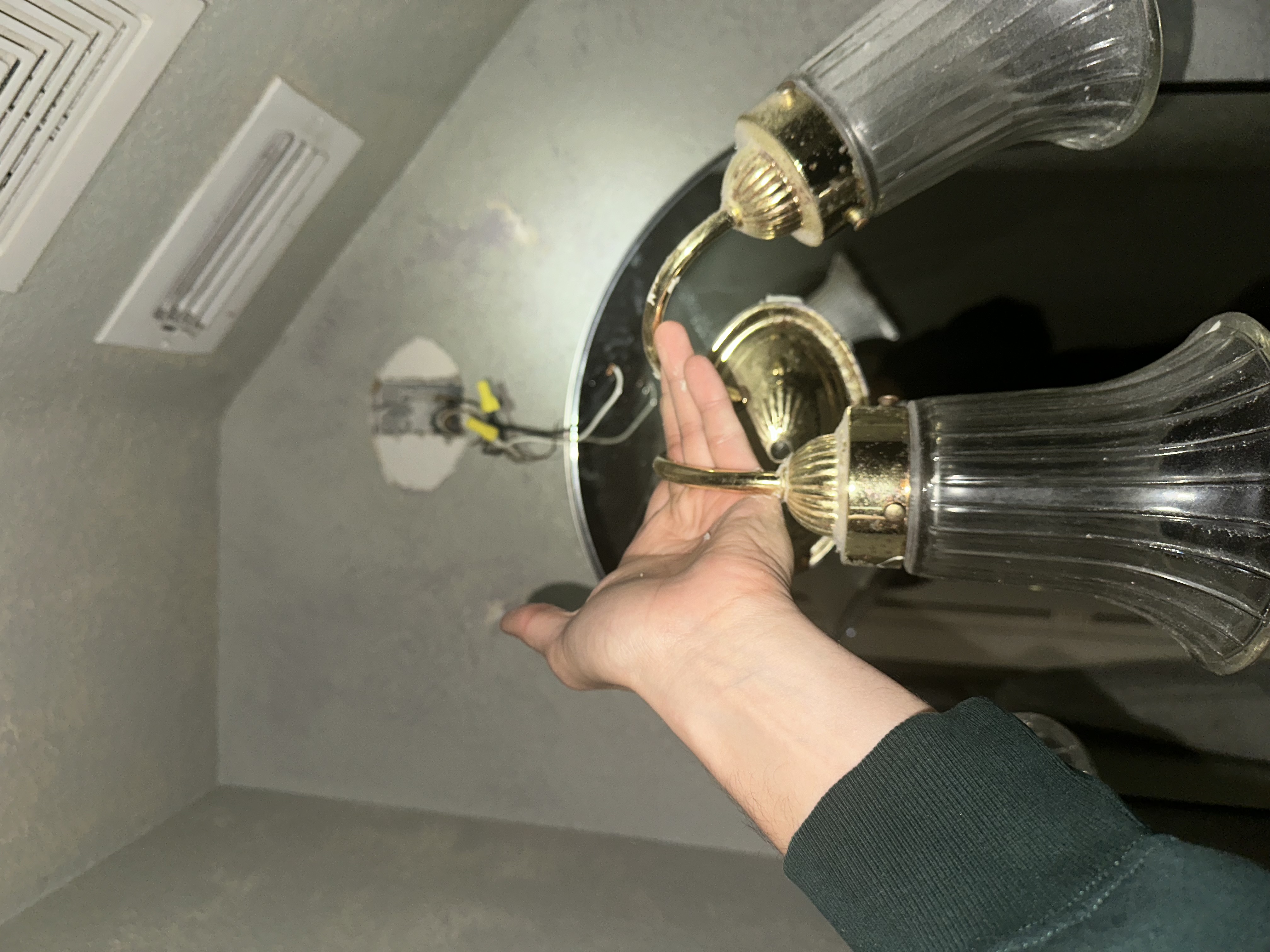 Old lighting fixture removed