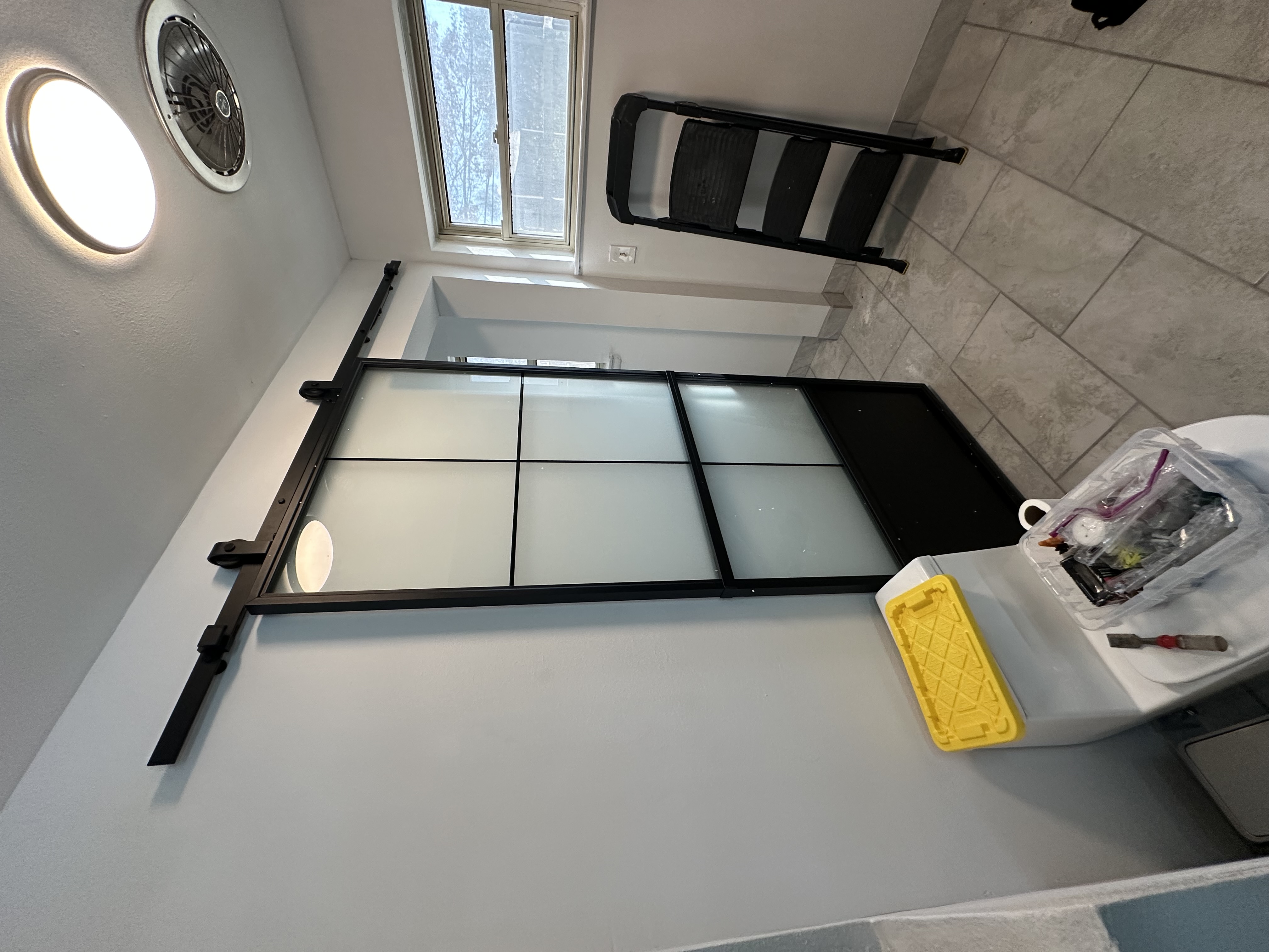 Industrial glass door assembly