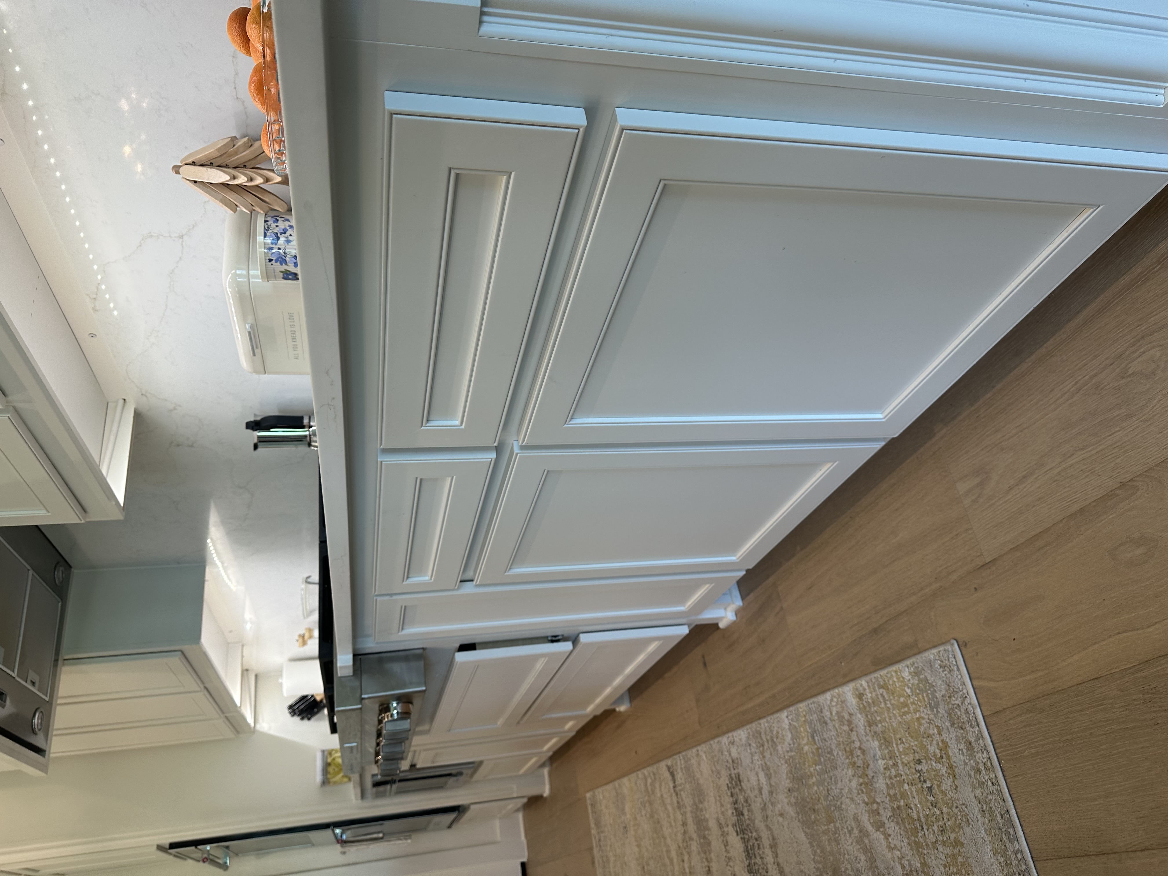 Kitchen cabinets detail after painting