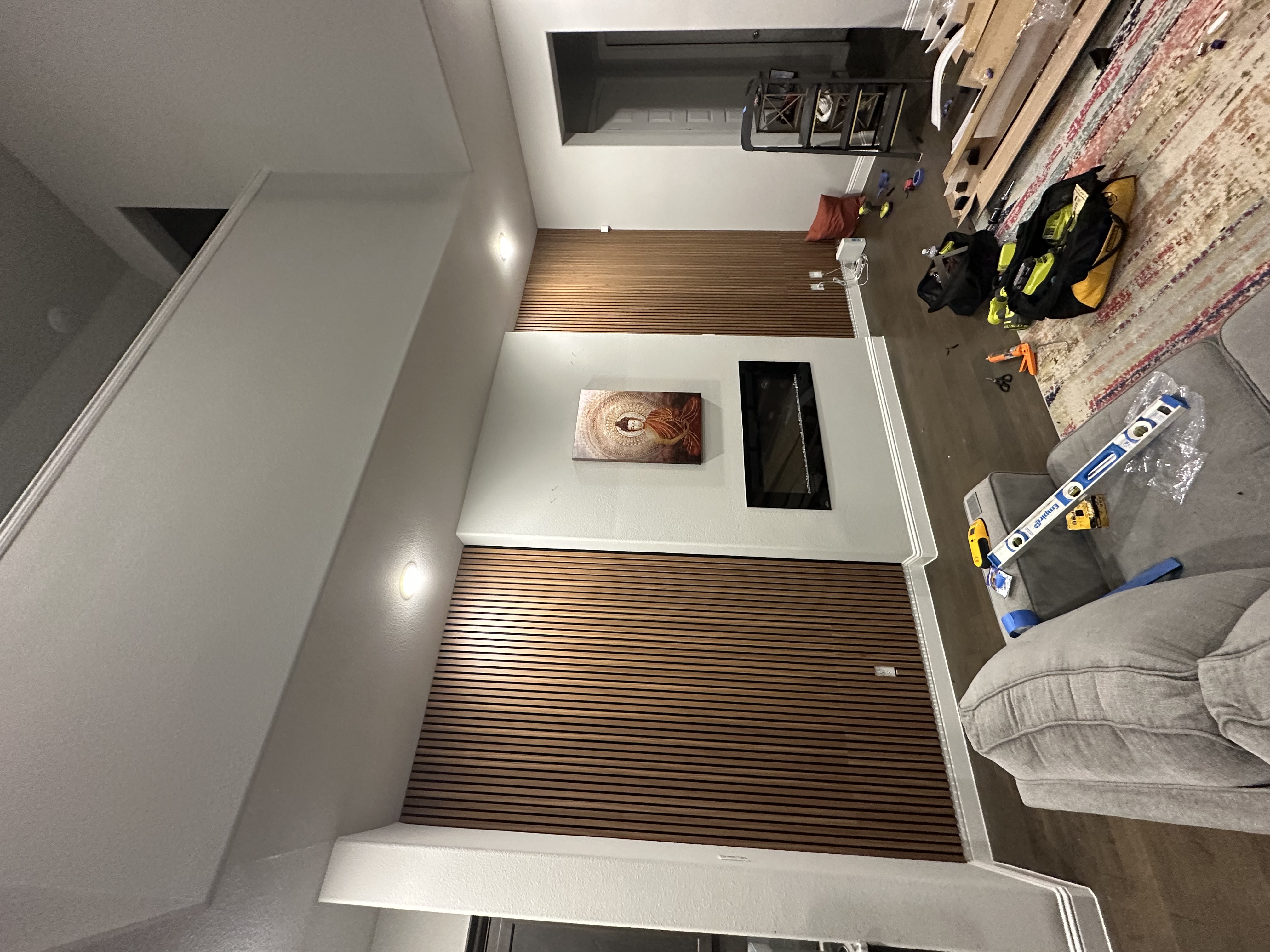 Slat wall installed