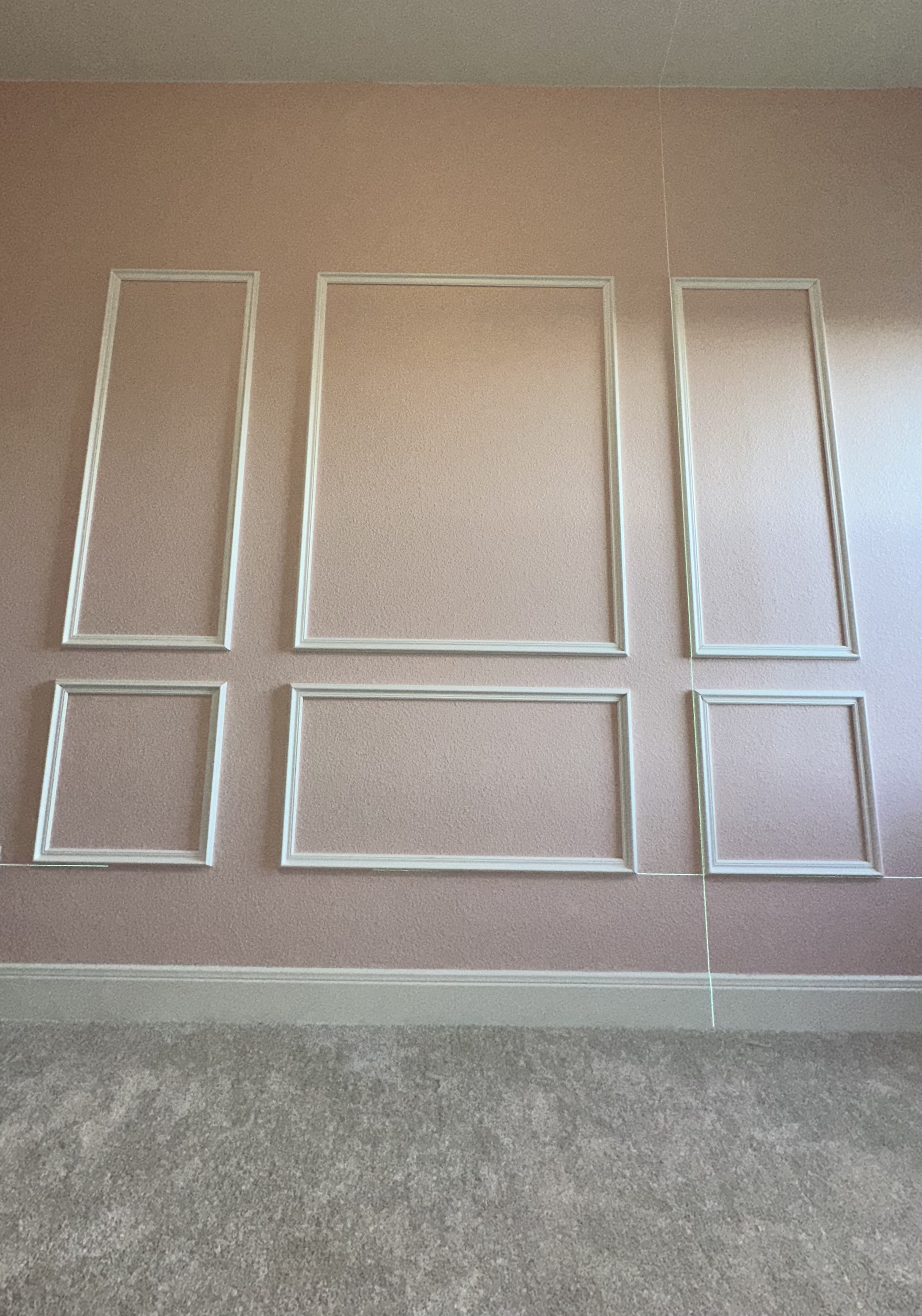 Wainscoting frames installed